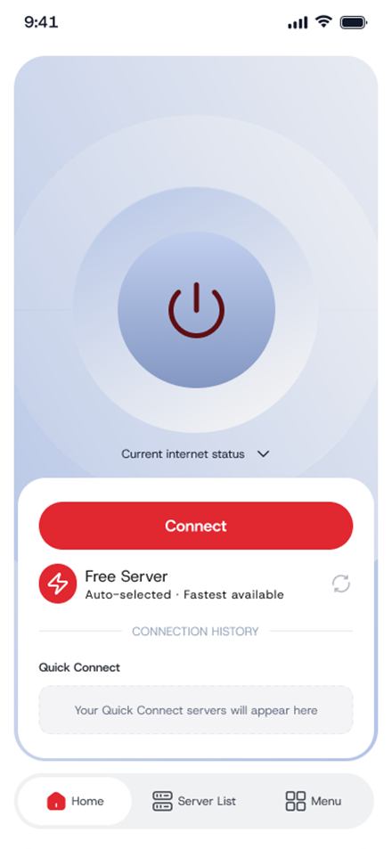 RusVPN app screen