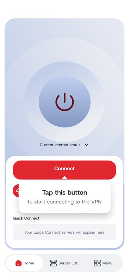 RusVPN app screen